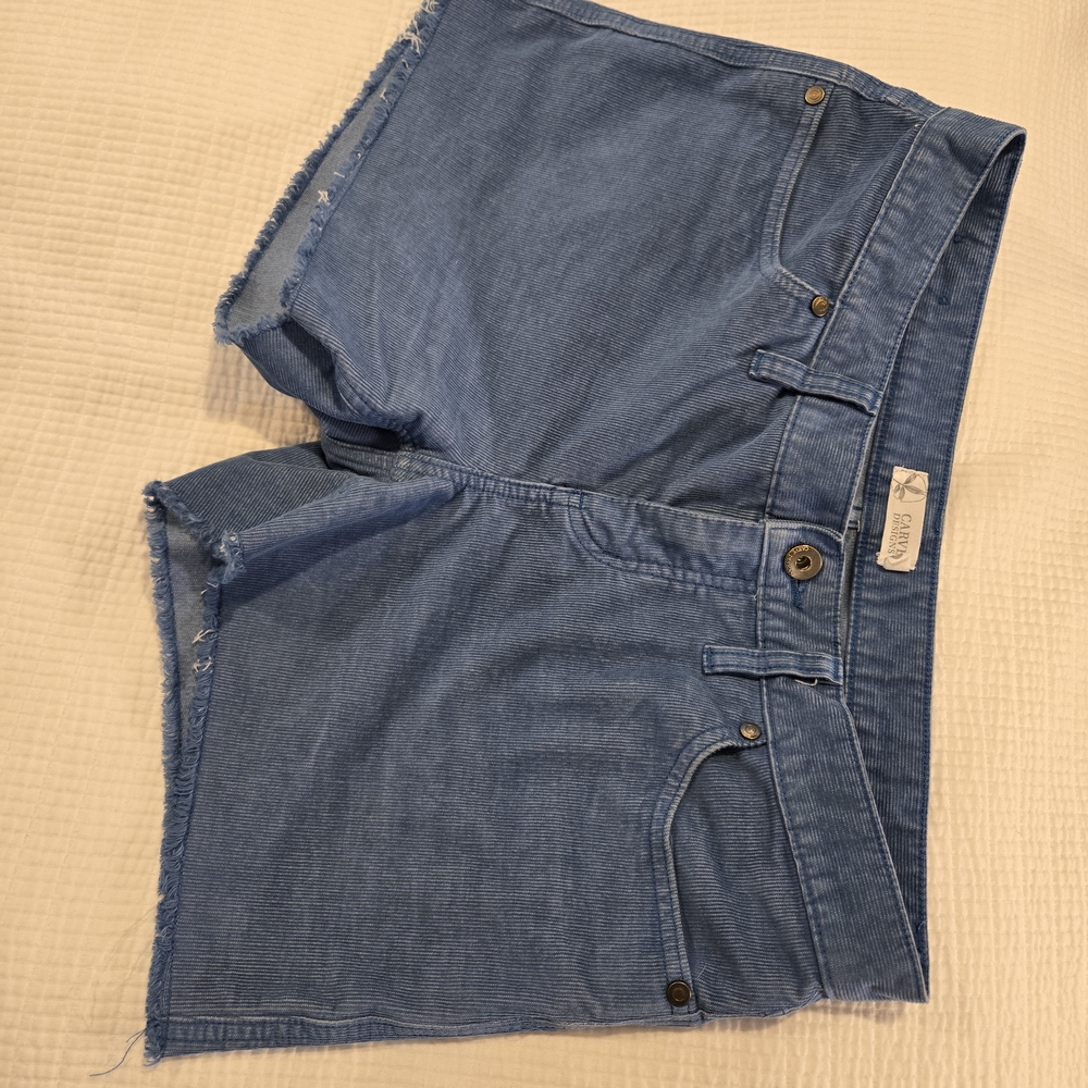 Blue Cord Women Shorts